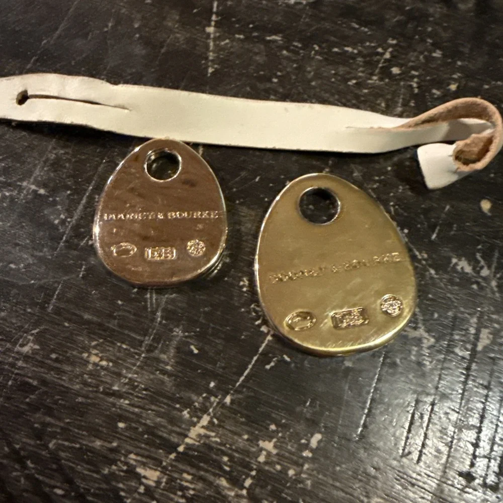 Dooney Bourke Orange Metal Duck Handbag Charm Hang Tag Replacement Set Of Two